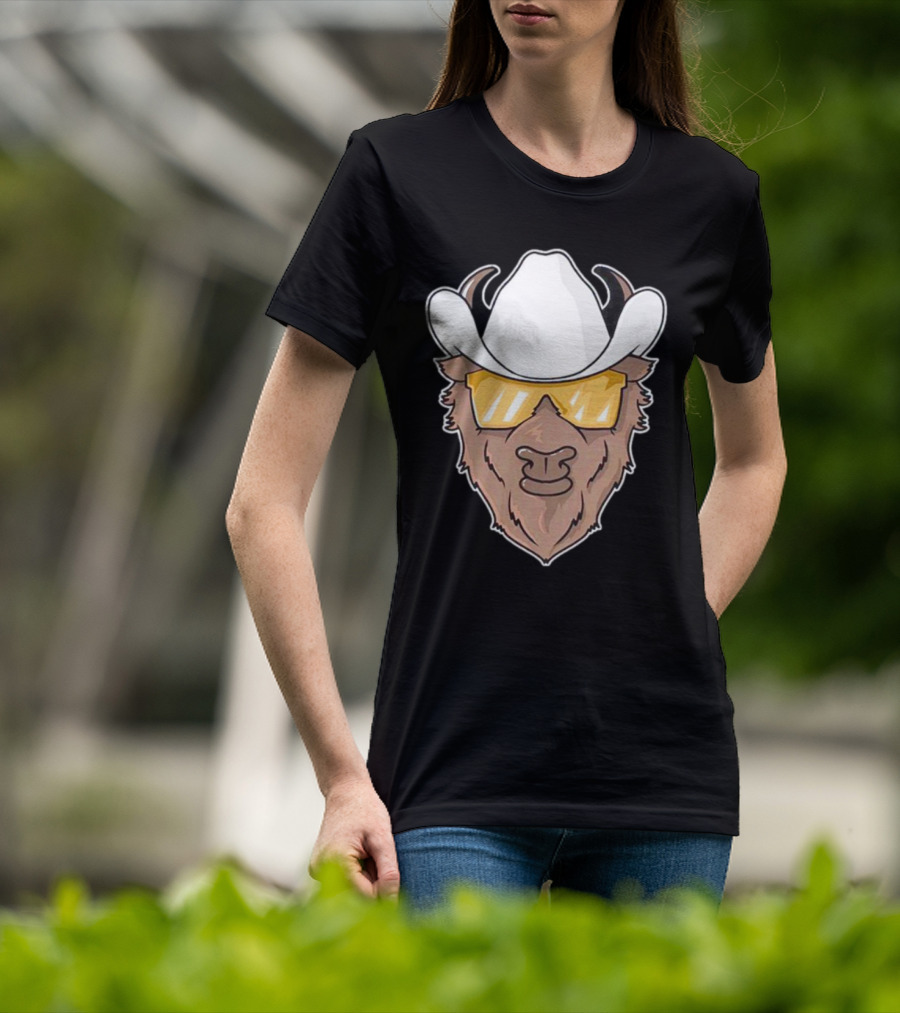 Deion Sanders Colorado Buffaloes Cowboy Hats Sunglasses Buffalo Head T-Shirt