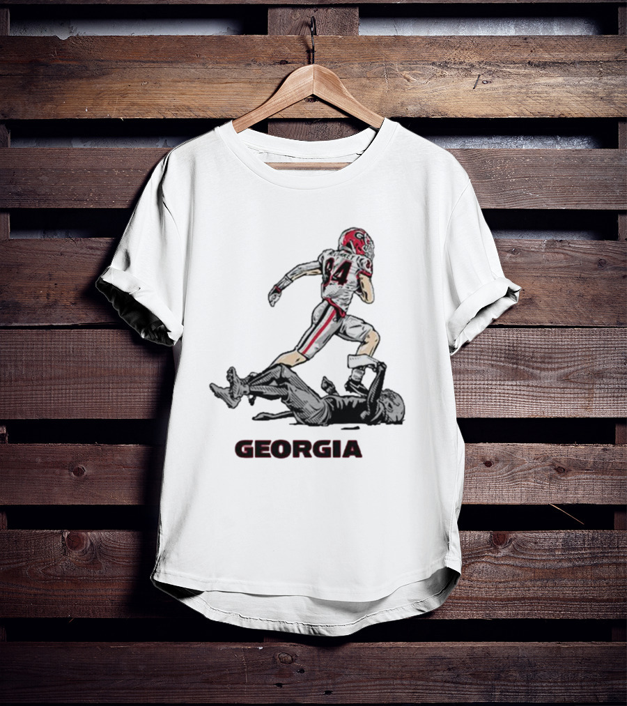 Georgia Football Ladd McConkey 84 Superstar Pose NIL T-Shirt