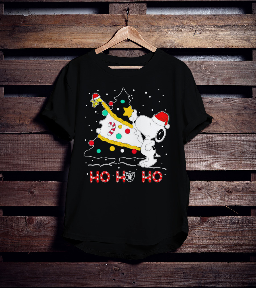 Snoopy Woodstock Las Vegas Raiders Christmas Ho Ho Ho T-Shirt