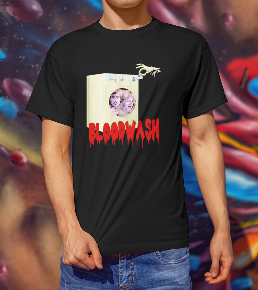 Bloodwash Haunted Laundromat Horror Washer Creature T-Shirt