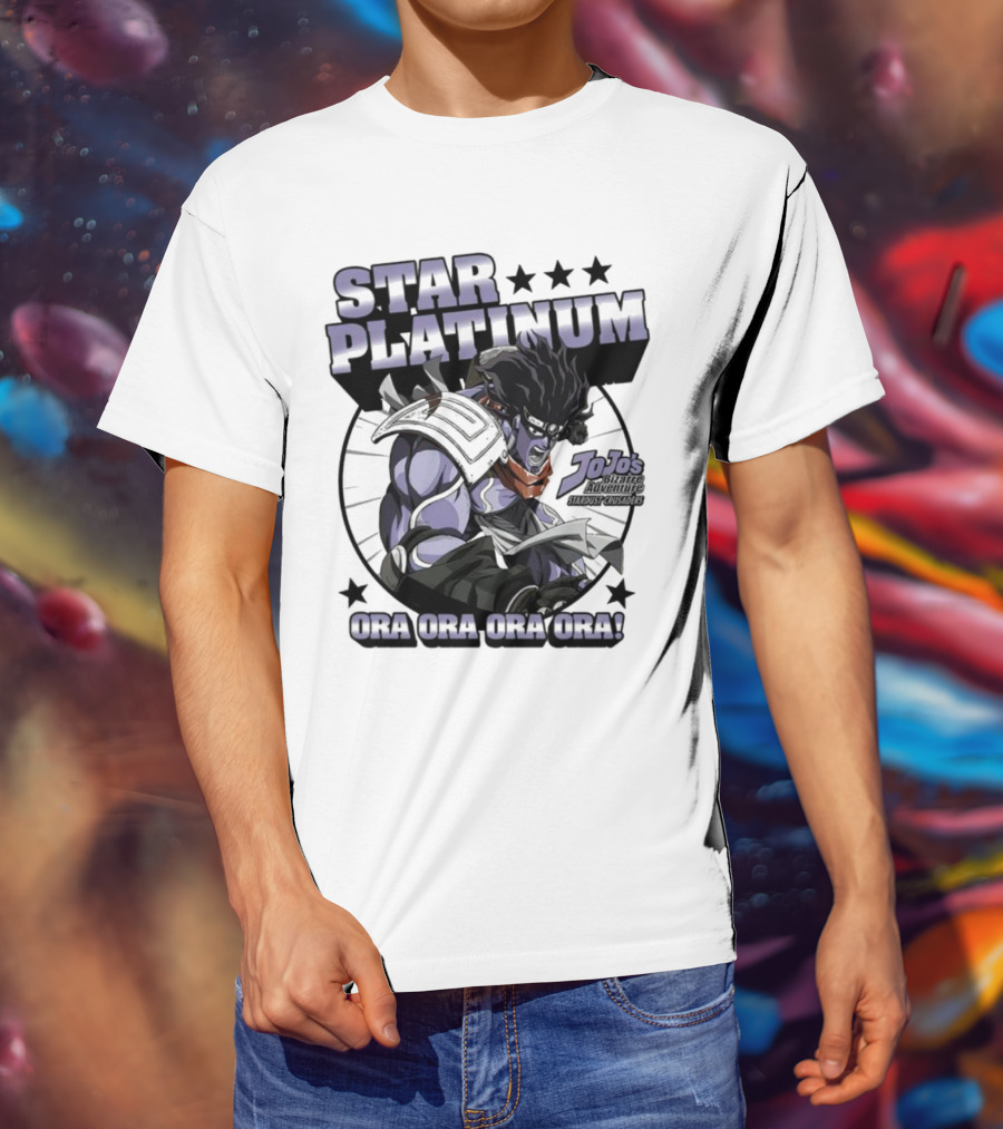 Star Platinum JoJo's Bizarre Adventure Ora Ora Ora Circle T-Shirt