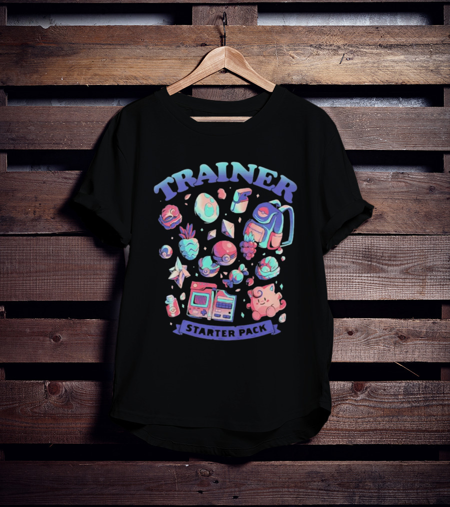 Trainer Starter Pack Pokeballs Pokemon Items And Clefairy T-Shirt
