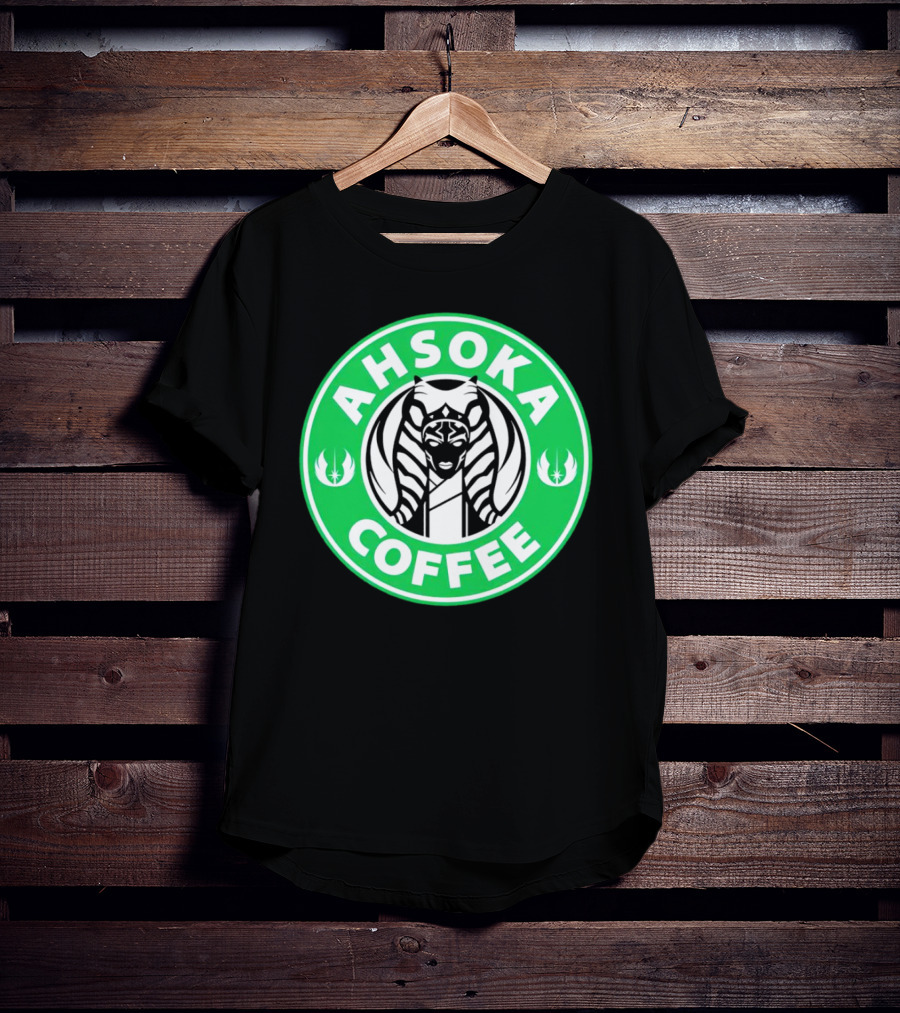 Ahsoka Coffee Star Wars Parody Logo Jedi Symbols T-Shirt