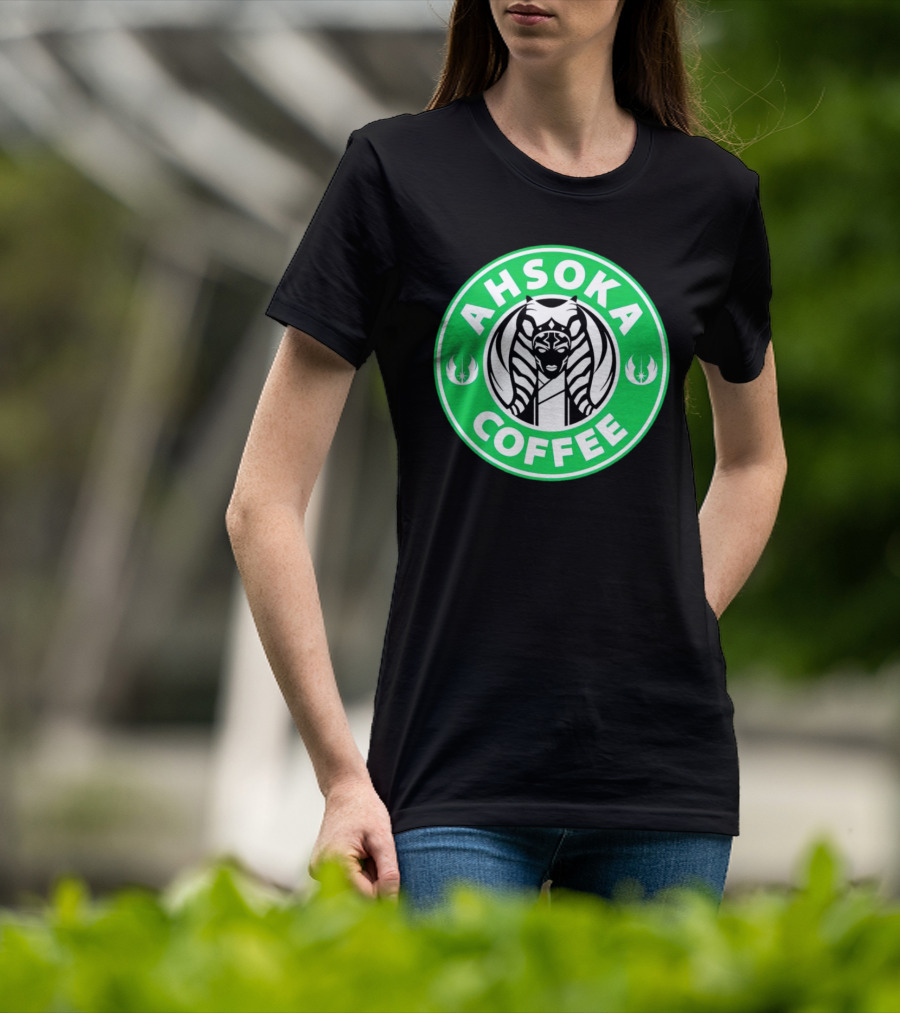 Ahsoka Coffee Star Wars Parody Logo Jedi Symbols T-Shirt