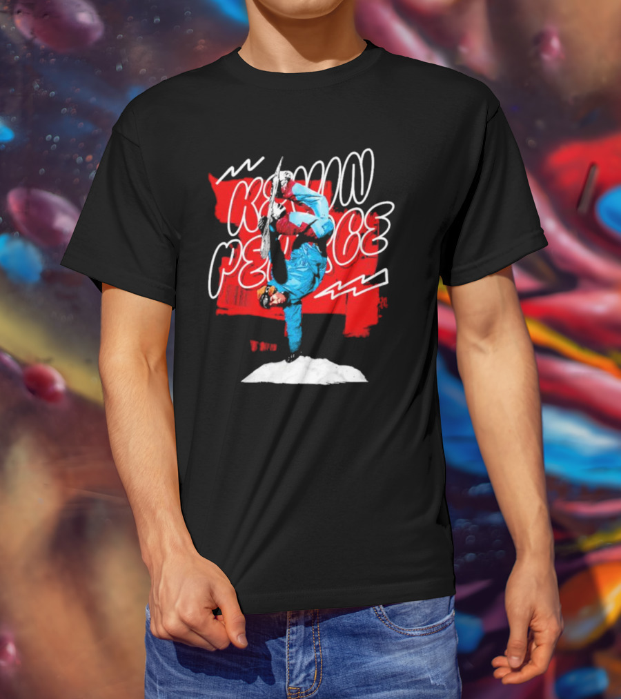 Kevin Pearce Snowboarding Handstand Pose Red And White T-Shirt