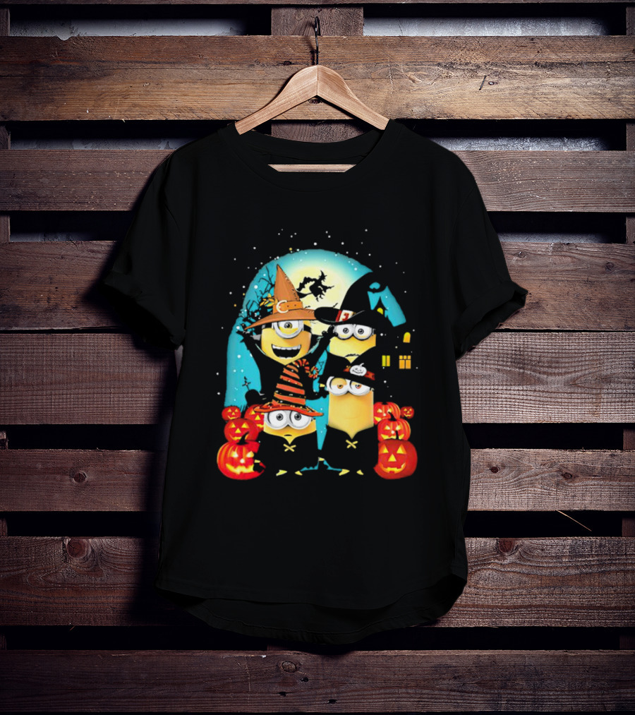 Minions Halloween Night Pumpkin Witch Costumes T-Shirt