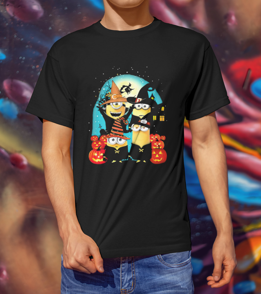 Minions Halloween Night Pumpkin Witch Costumes T-Shirt