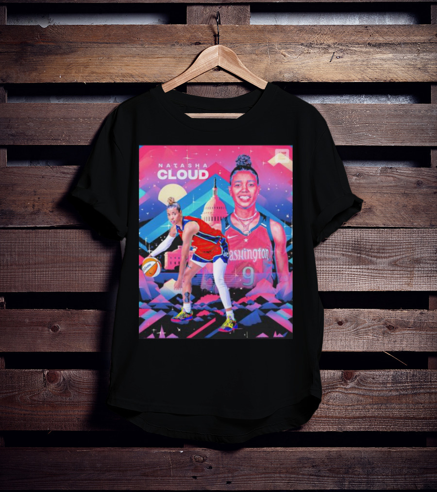 Natasha Cloud Washington Mystics Basketball 9 Capital Skyline T-Shirt