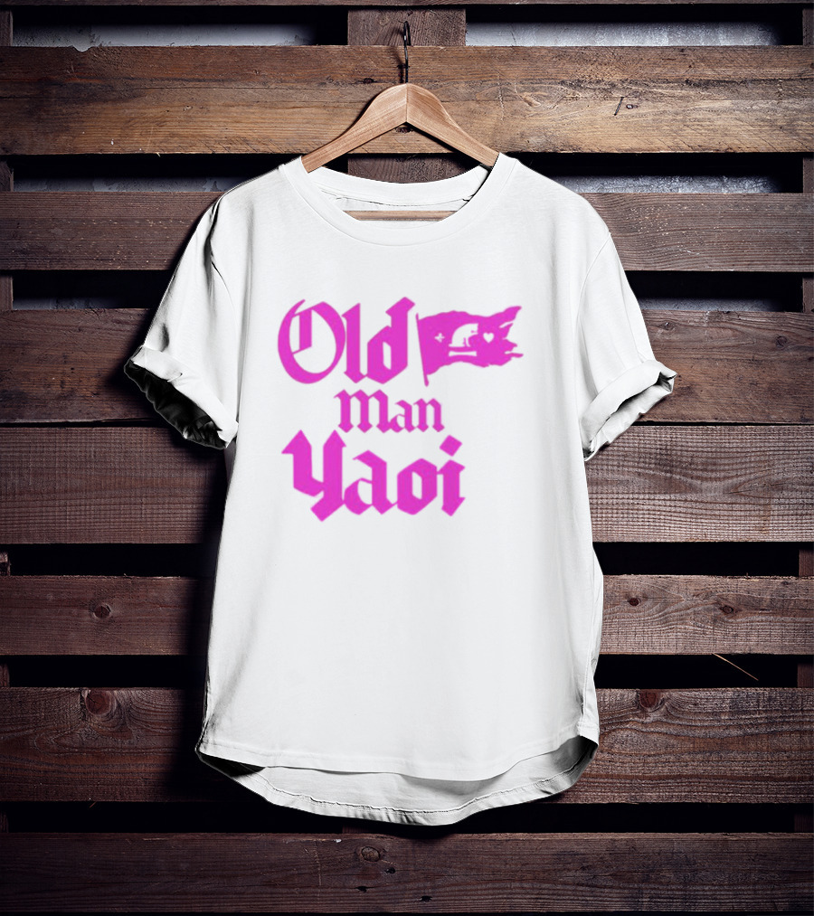 Old Man Yaoi Pink Gothic Text T-Shirt