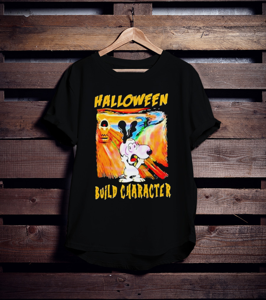 Halloween Build Character Snoopy Scream Painting T-Shirt