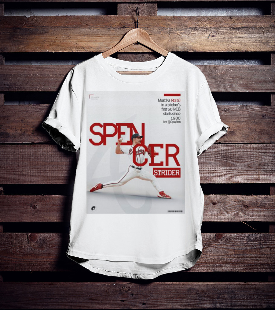 Spencer Strider Atlanta Braves Most Ks 435 In First 50 MLB Starts Since 1900 T-Shirt