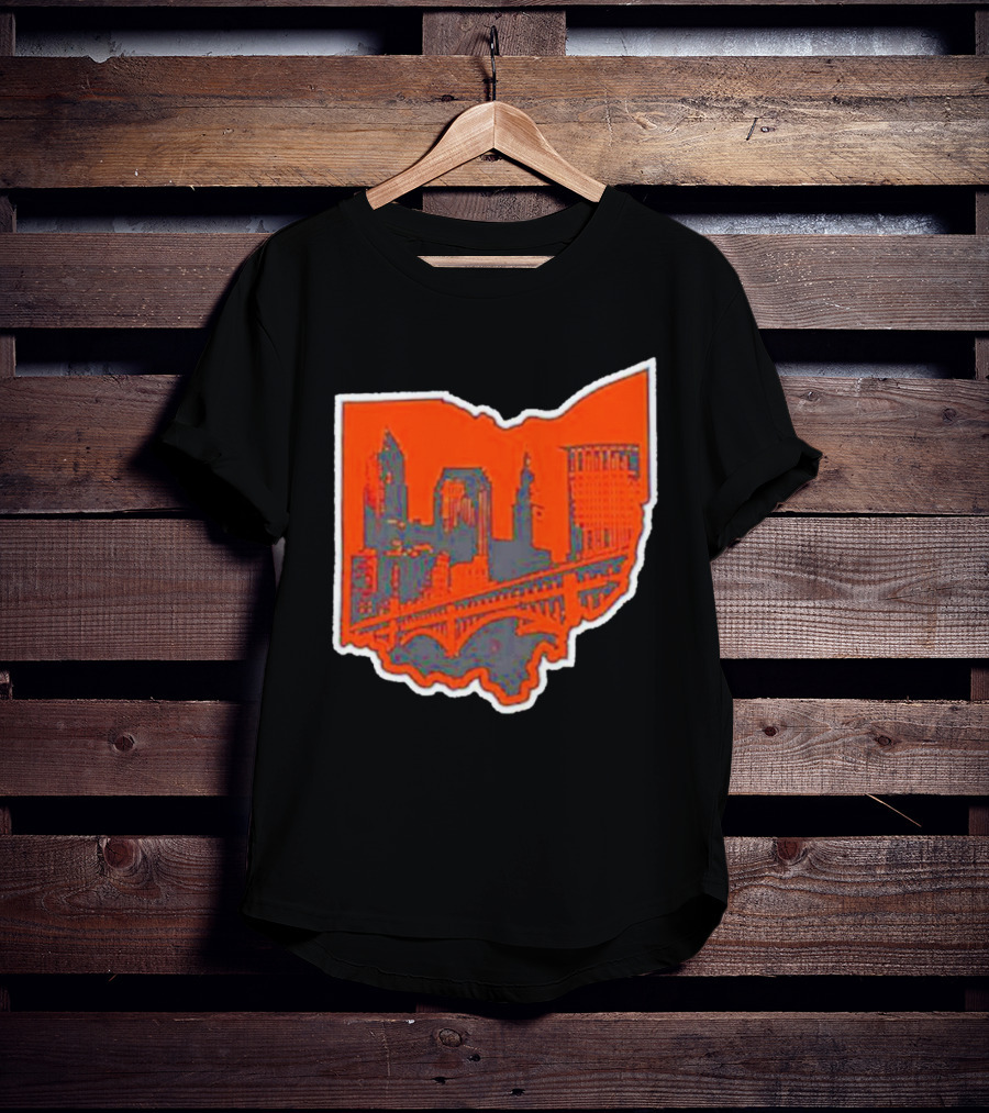 Where I’m From Cleveland State Skyline In Ohio Shape T-Shirt