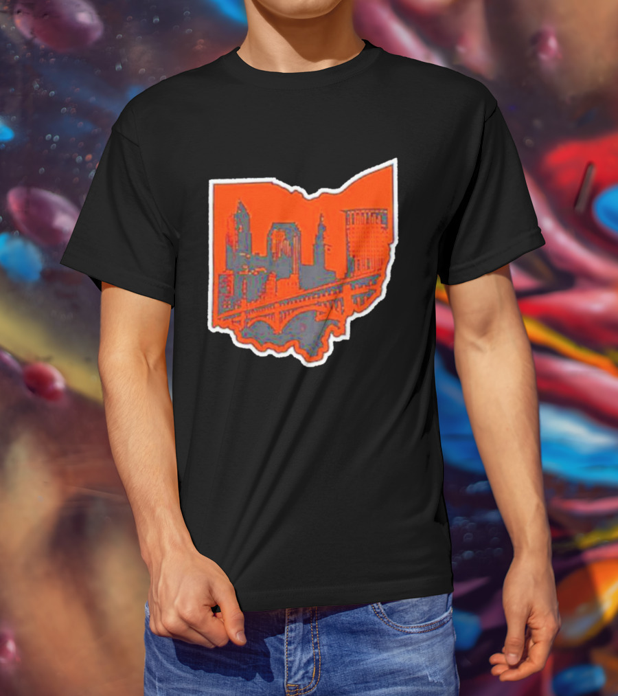 Where I’m From Cleveland State Skyline In Ohio Shape T-Shirt