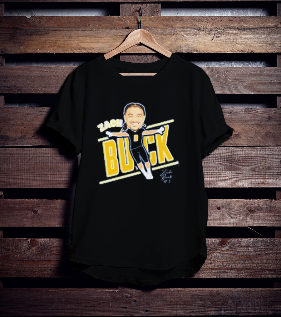Zach Buick Caricature Signature Celebrating Number 3 T-Shirt