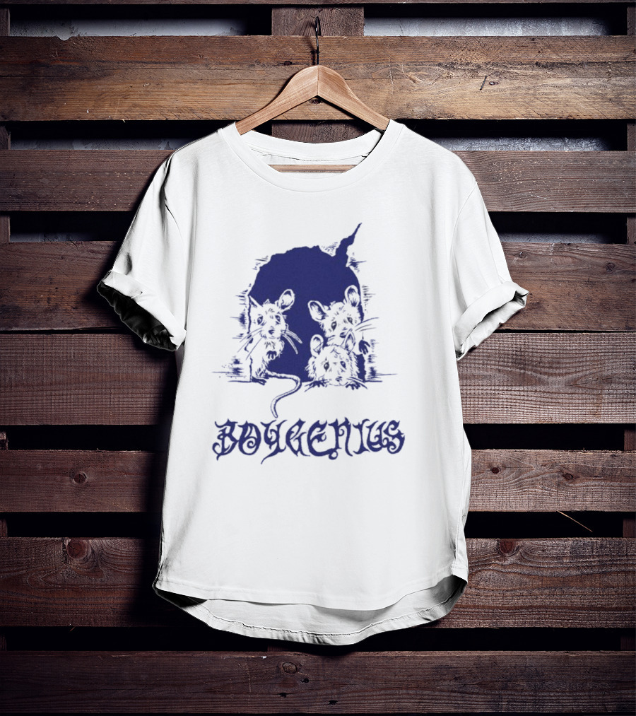 Boygenius Blue Mice Trio Dark Gothic Font T-Shirt