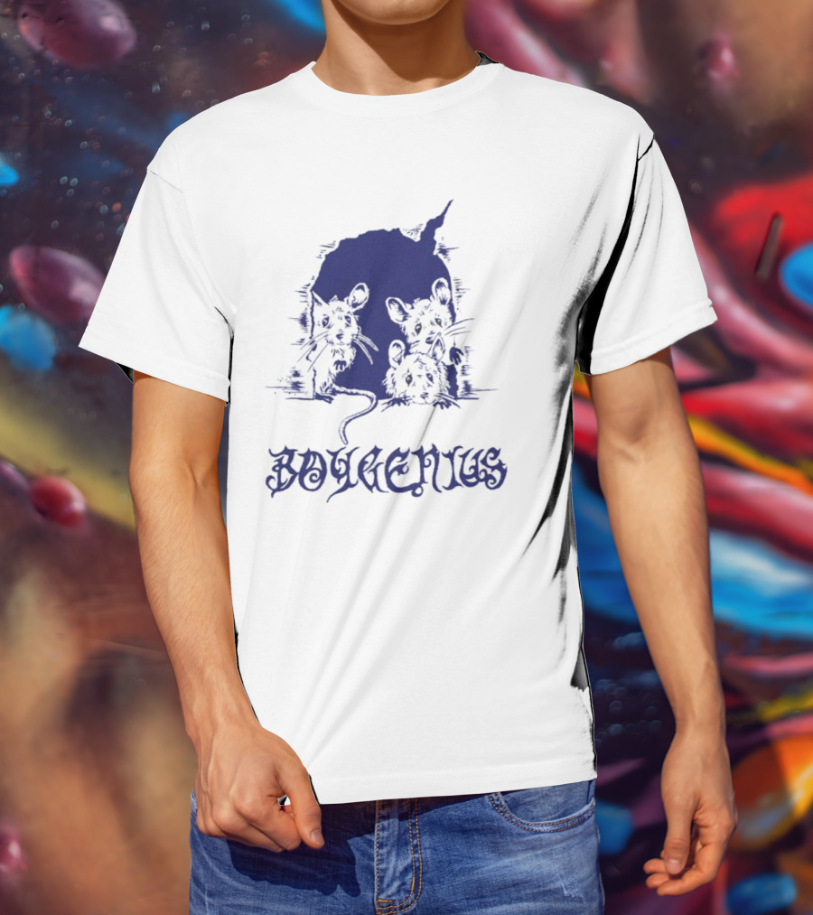 Boygenius Blue Mice Trio Dark Gothic Font T-Shirt