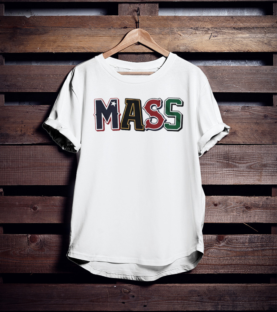 Mass Letter Logo In Multiple Colors T-Shirt