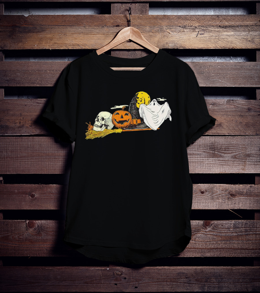 Vintage Kentucky Halloween Ghost Pumpkin Skull Moon T-Shirt