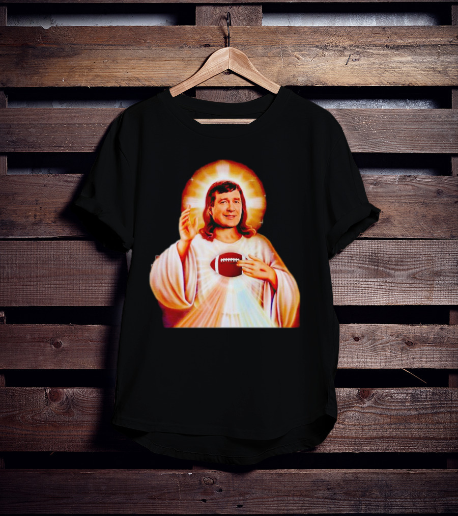 Church Of Smart Jesus With Football Halo T-Shirt