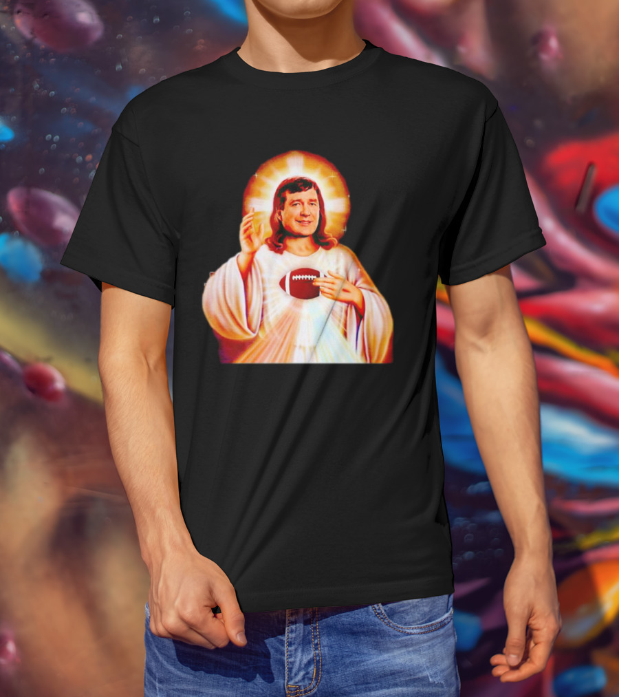 Church Of Smart Jesus With Football Halo T-Shirt