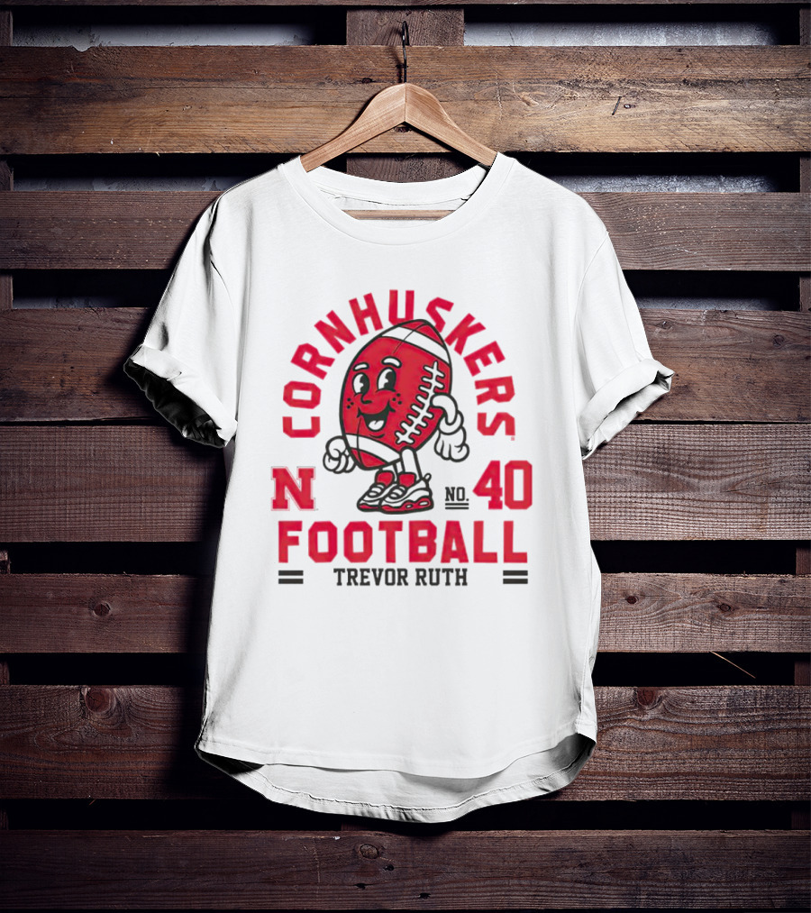 Cornhuskers Nebraska Football Trevor Ruth 40 T-Shirt