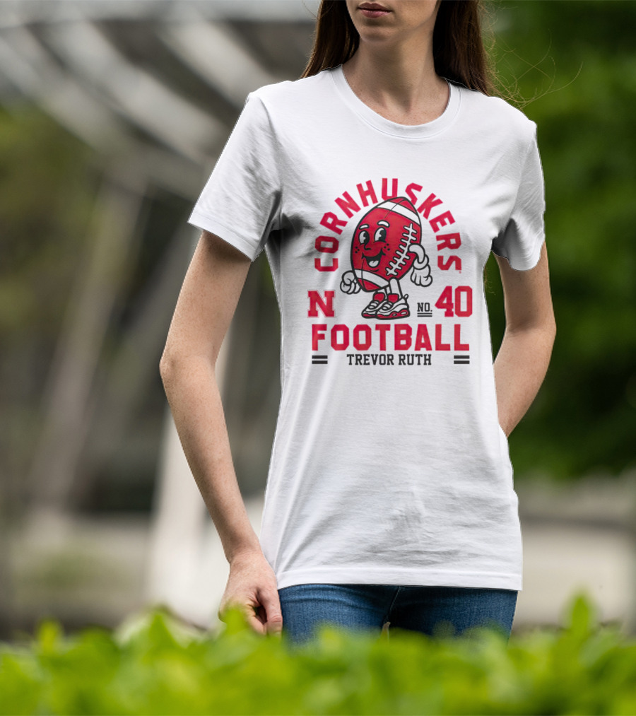 Cornhuskers Nebraska Football Trevor Ruth 40 T-Shirt