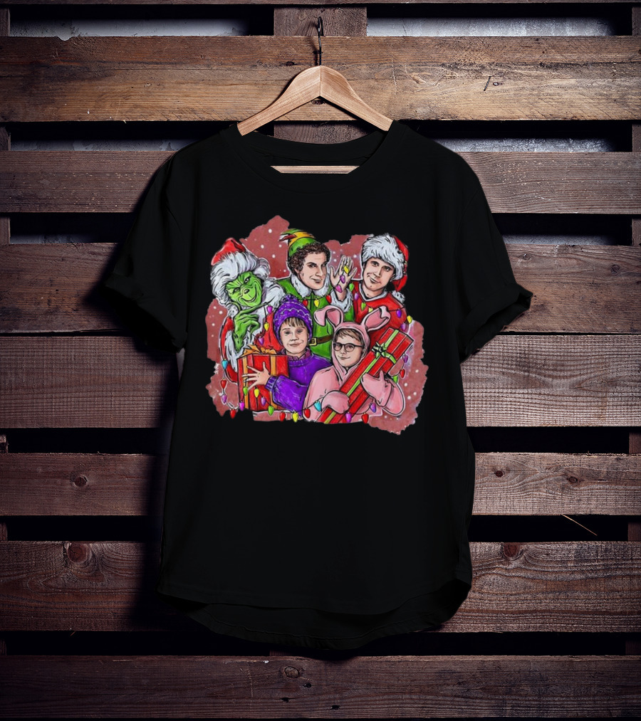 Ralphie Buddy Griswold Hobbs Christmas Movie Characters T-Shirt