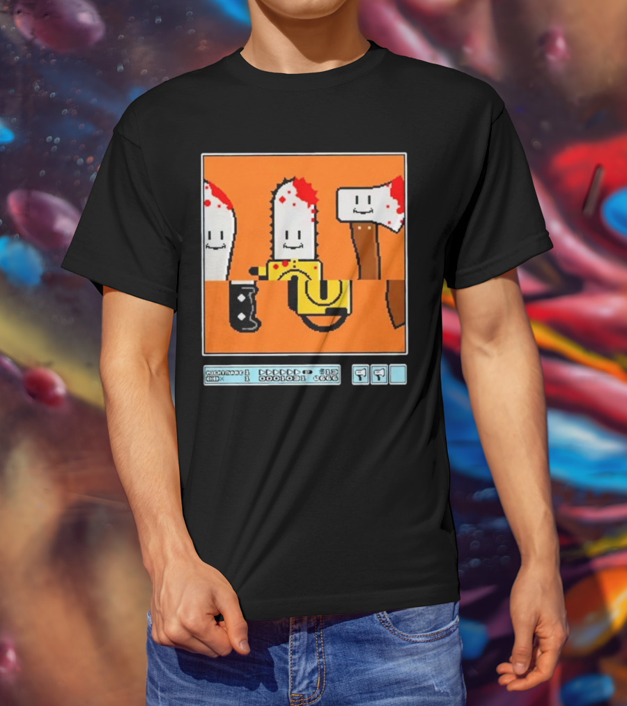 Roulette Halloween Retro Pixel Art Horror Icons T-Shirt