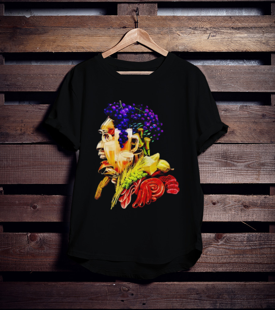 Toru Yano Damashie Baroque Food Face With Grapes And Wheat T-Shirt