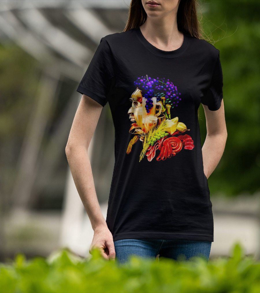 Toru Yano Damashie Baroque Food Face With Grapes And Wheat T-Shirt