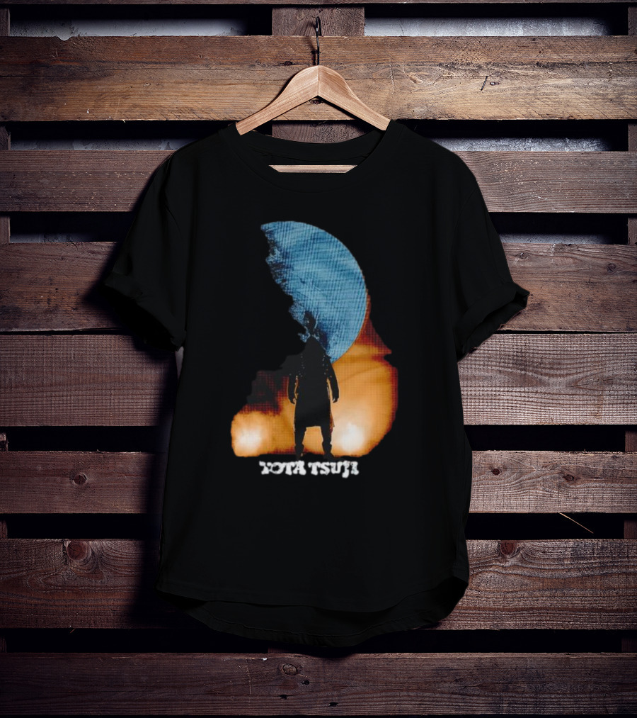 Yota Tsuji Moonrise Silhouette Against Orange And Blue Sky T-Shirt