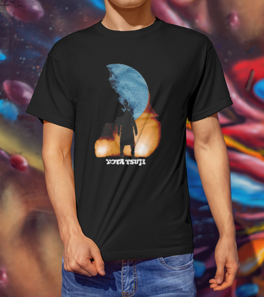 Yota Tsuji Moonrise Silhouette Against Orange And Blue Sky T-Shirt