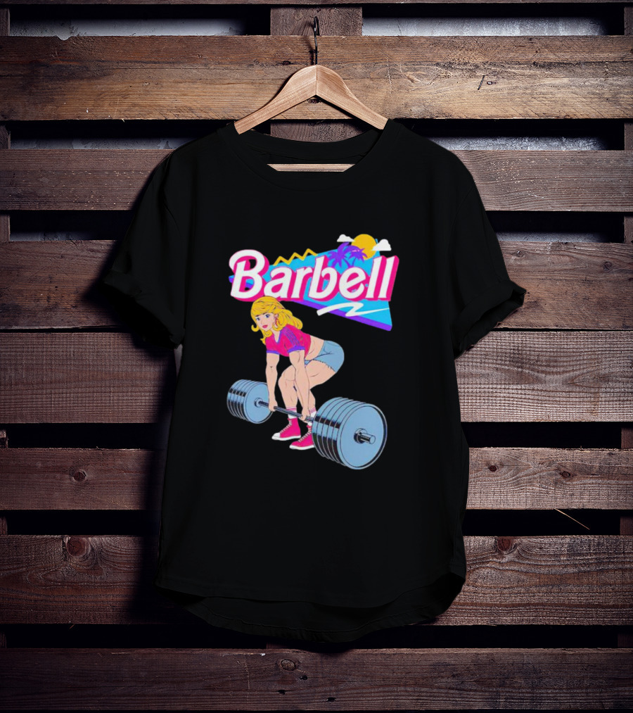 Barbie Barbell Gymer Retro Fitness T-Shirt