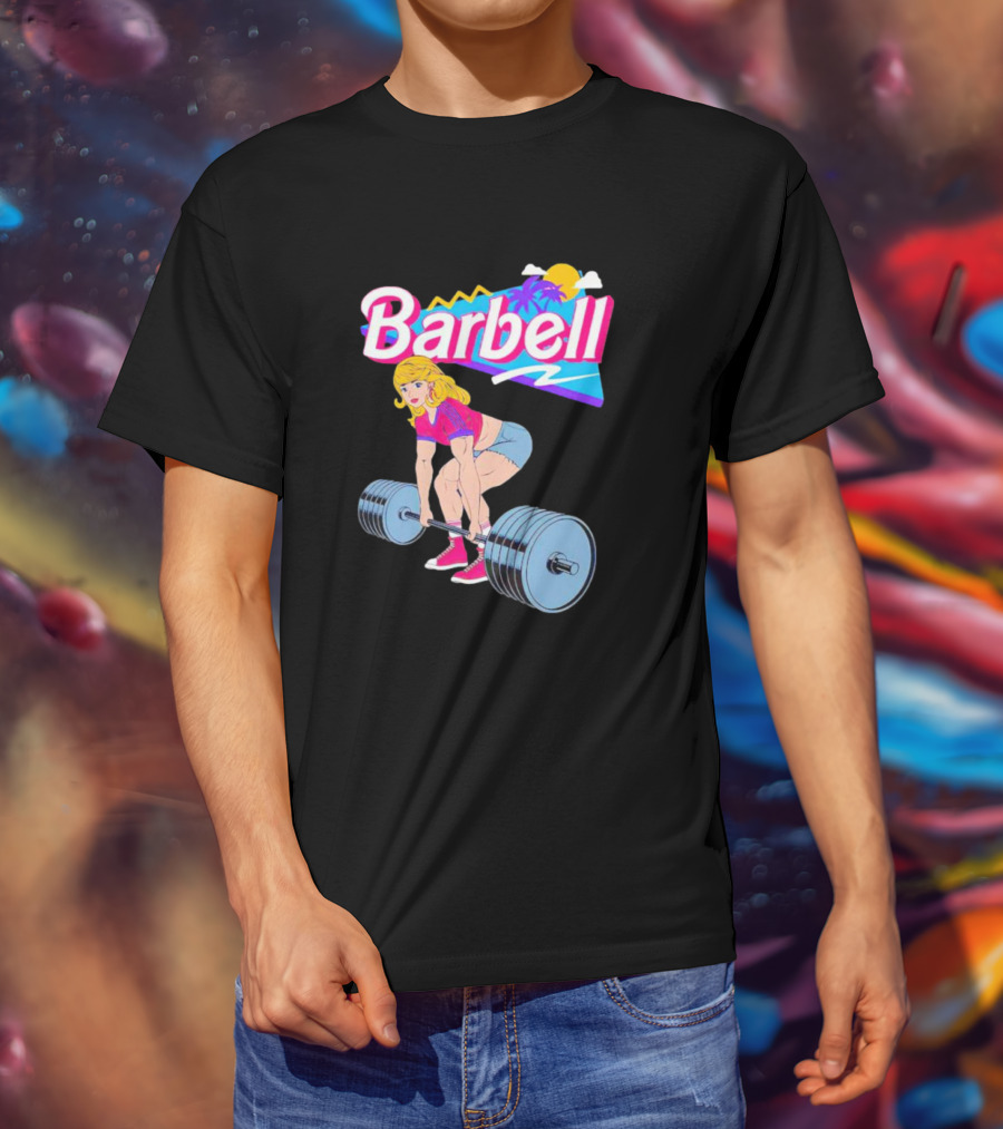 Barbie Barbell Gymer Retro Fitness T-Shirt