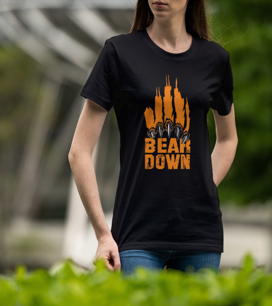 Bear Down Chicago Bears Claw Skyline T-Shirt