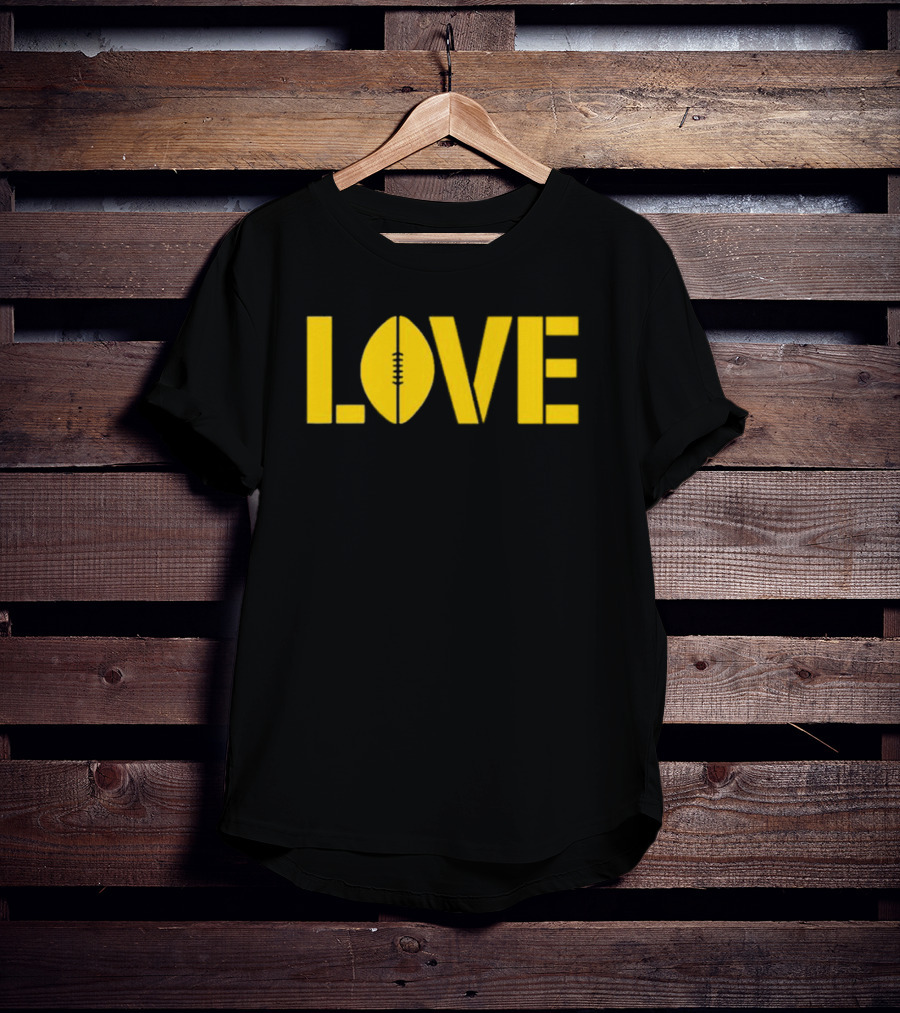 LOVE Football Vertical Stencil T-Shirt