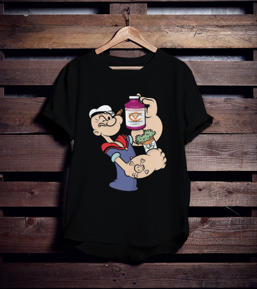 Popeye Death Juice Gas Spinach Tattoo T-Shirt