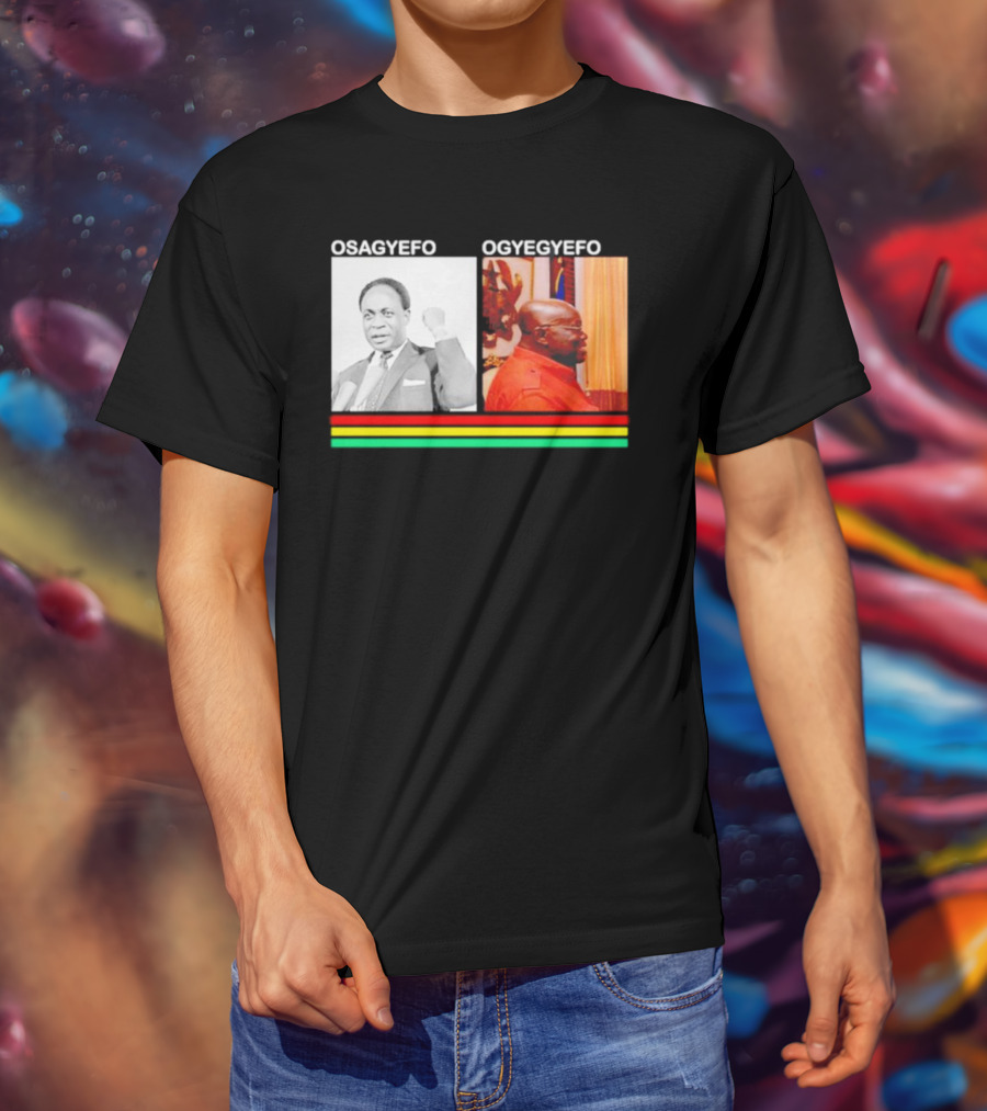 Osagyefo Ogyegyefo With Red Yellow Green Stripes T-Shirt