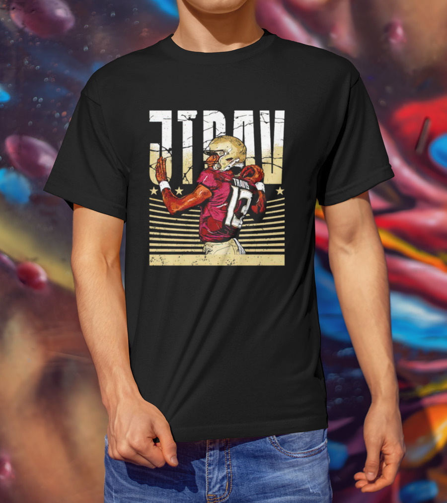 JTrav Jordan Travis Football Stars Stripes T-Shirt