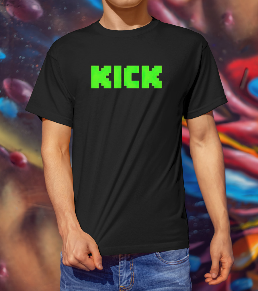 Kick Green Logo Pixel T-Shirt