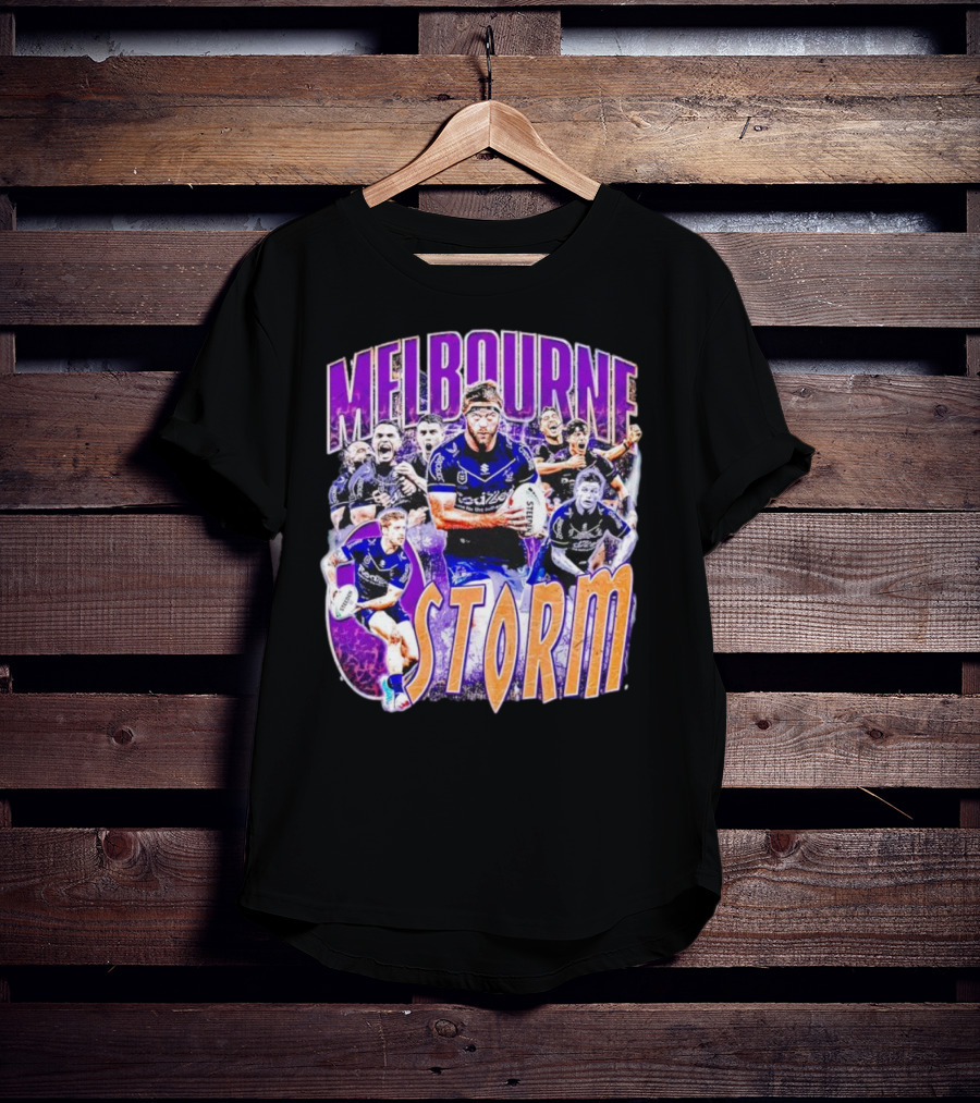 Melbourne Storm Nrl Team Action Collage T-Shirt
