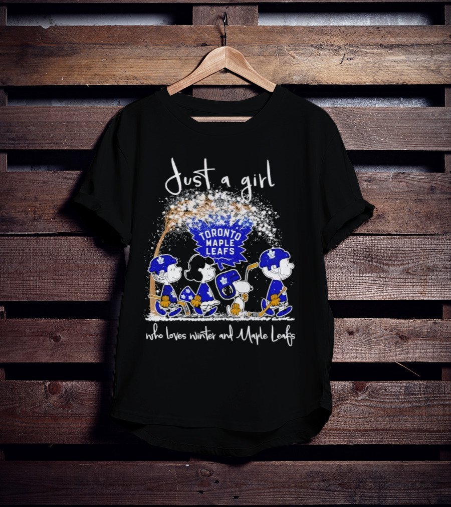 Just A Girl Who Loves Winter And Toronto Maple Leafs Peanuts T-Shirt