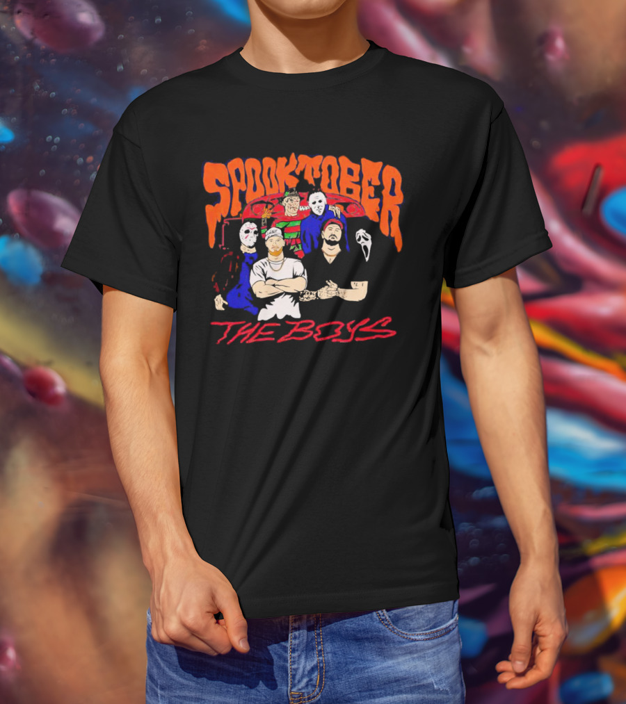 Spooktober Horror Movies The Boys Halloween Mask Group T-Shirt