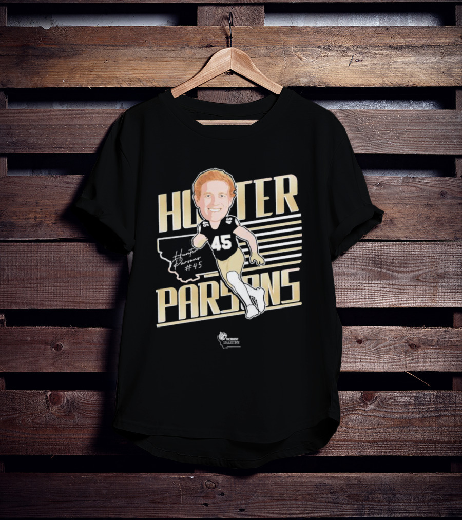 Hunter Parsons #45 Caricature Signature Running T-Shirt