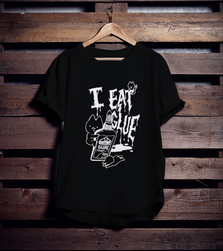 I Eat Glue Cube Glue Cats Quirky Humor T-Shirt