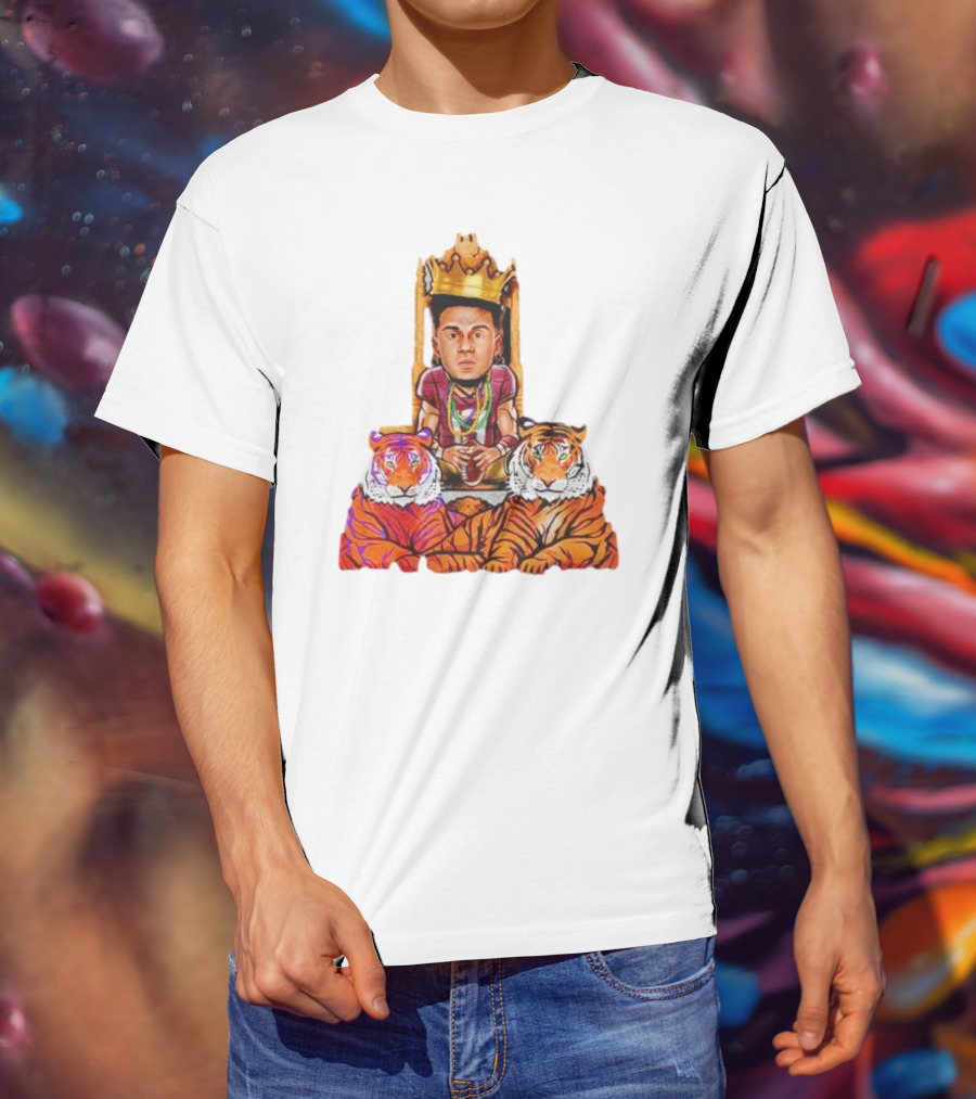 Jordan Travis King On Throne With Tigers Joe Exotic T-Shirt