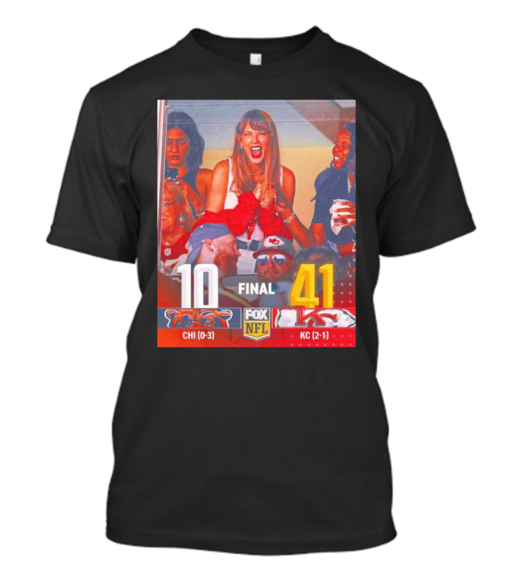 Taylor's Excitement In Travis Kelce Suite At Kansas City Chiefs Game Victory Over Chicago T-Shirt