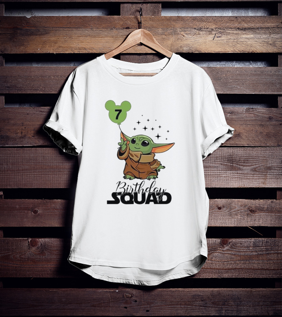 Baby Yoda Star Wars Birthday Squad 7 T-Shirt
