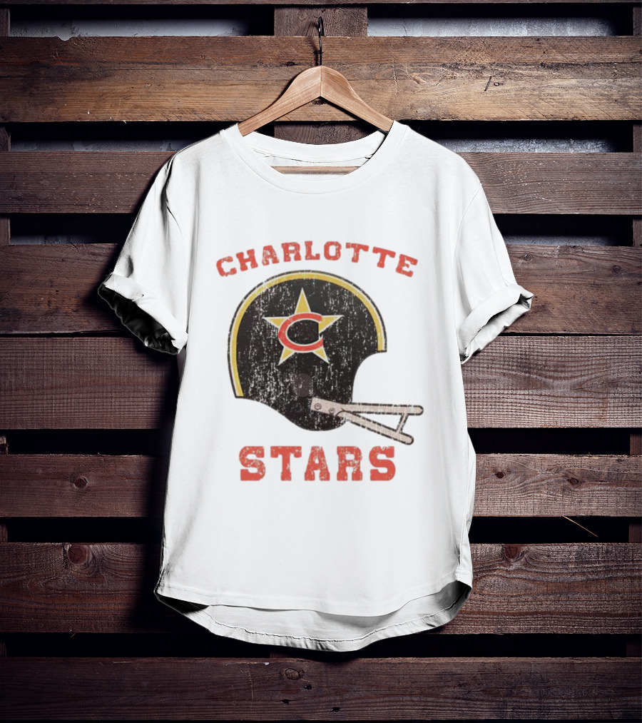 Charlotte Stars Football Helmet T-Shirt