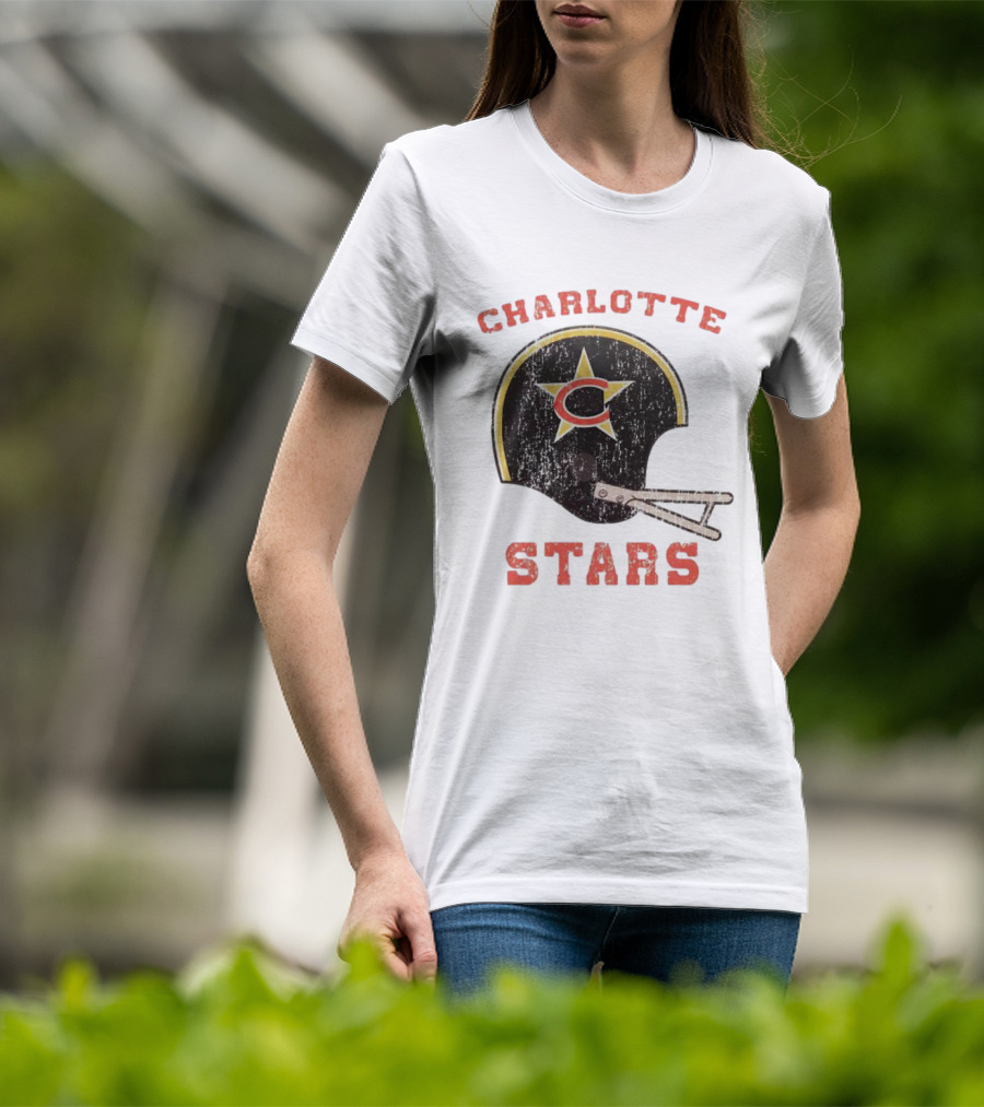 Charlotte Stars Football Helmet T-Shirt
